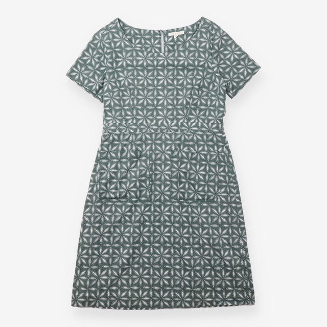 Dress Green Ivory Botanical Tiered Midi
