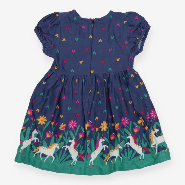 Dress navy unicorn and hearts