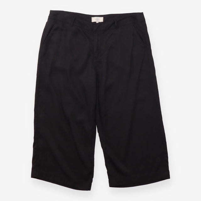 Trousers Black Tapered Leg Casual Twill