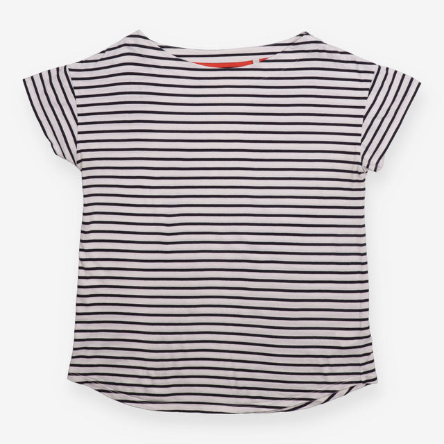 Breton Striped Cotton Modal Top Navy UK 14