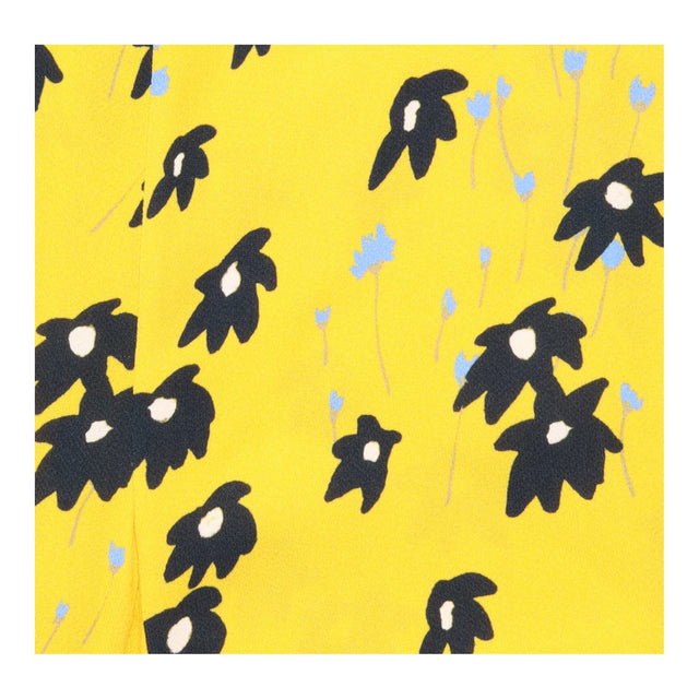 Jigsaw Mustard Yellow Floral Print Midi Shirt Dres