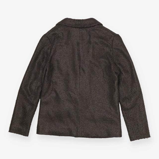 Blazer Textured Grey Open Front Jacket