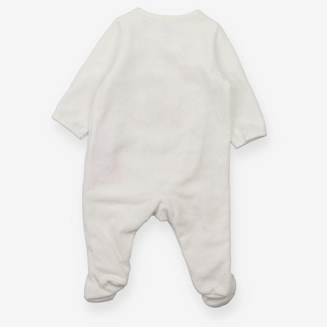White Ribbed Deer Sleepsuit