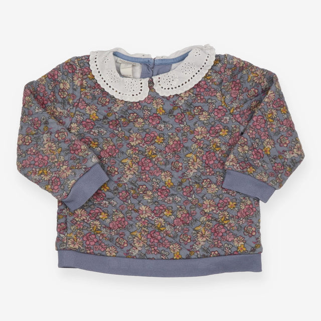 Outfit Collared Sweater Blue Floral