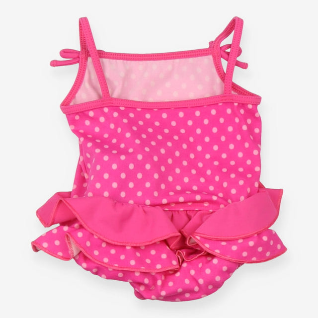 Pink spotty ruffle swimsuit