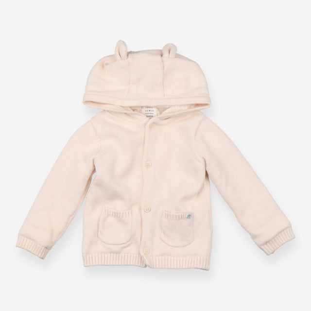 Pink Hooded Cardigan with Pockets