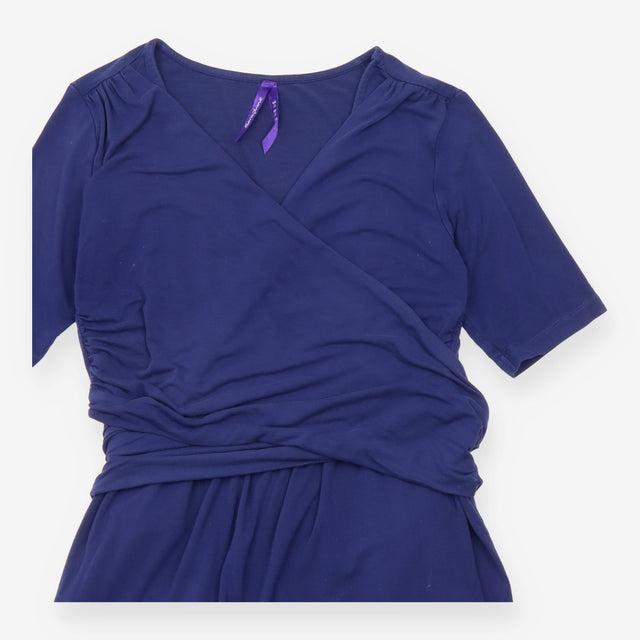 Dress Colour Block Jersey Short Sleeve Navy Blue L