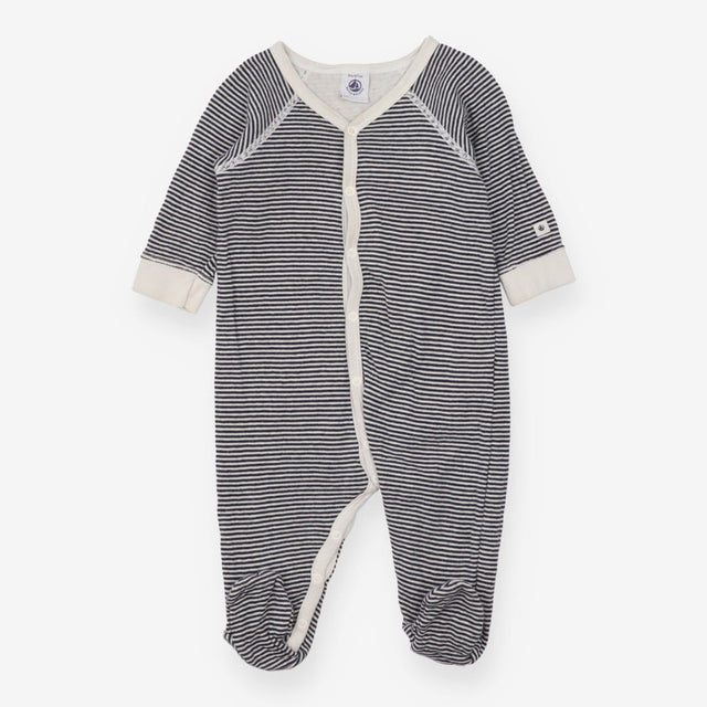 Black and White Striped Sleepsuit