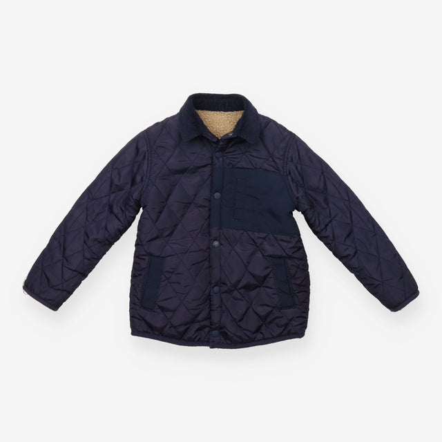 Coat quilted fur lining cord collar