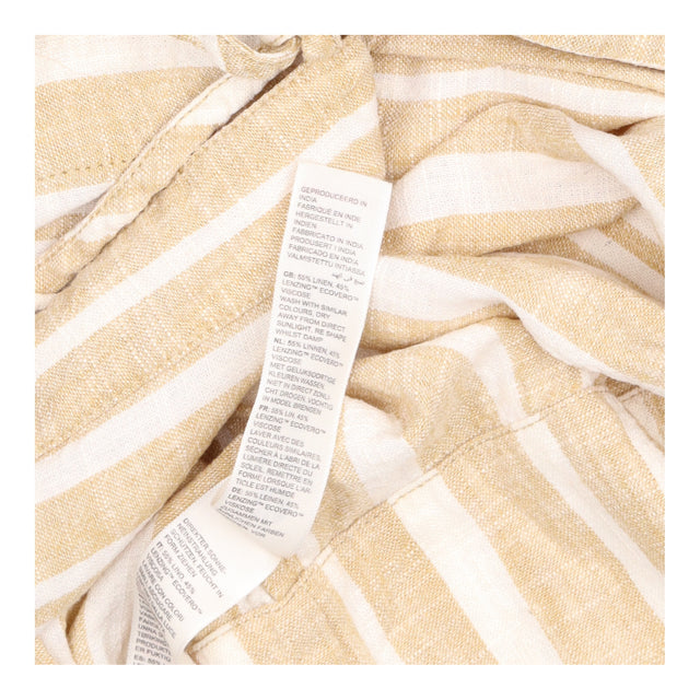 Tank Top Yellow White Striped Linen Blend Sleevele