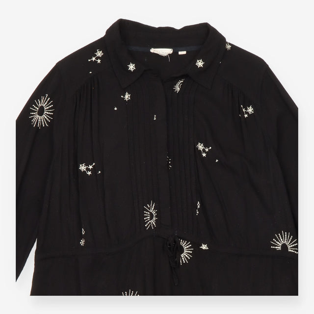 FatFace Black Embroidered Celestial Sun Moon Star