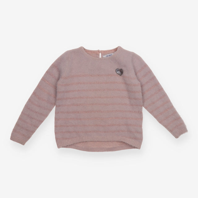 Sweater knit purple sparkle stripe