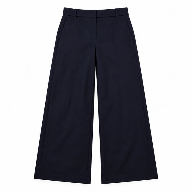 Trousers Navy Wide Leg Smart