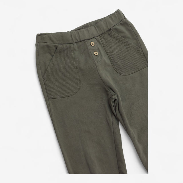 Joggers Khaki Green with Buttons