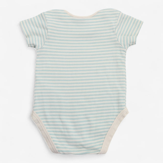 Bodysuit blue and cream stripe