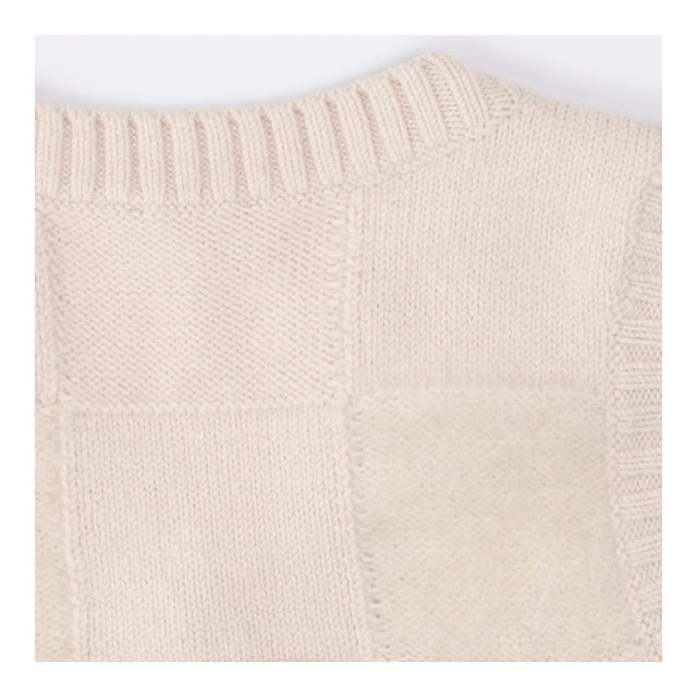 Textured v neck mohair knit vest