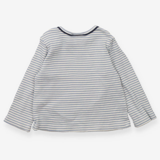 Top Long Sleeve Blue and Cream Stripe