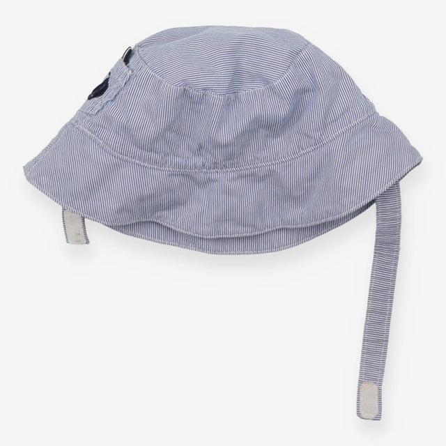 Blue Striped Sunhat with Boat Pocket