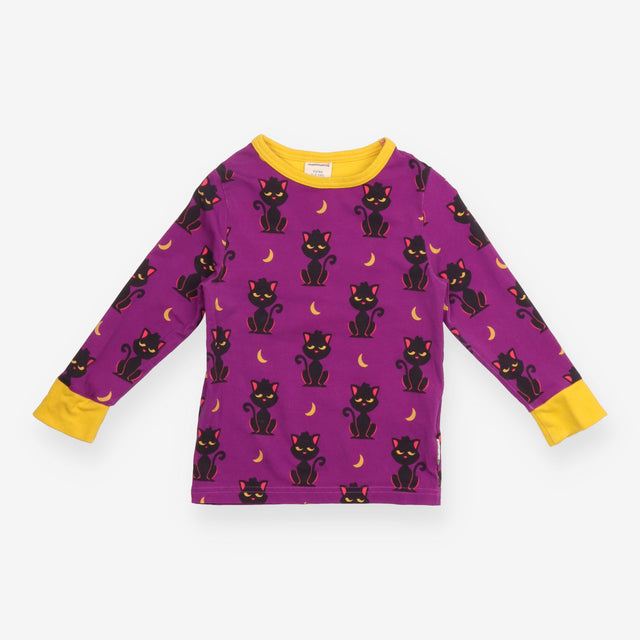 T-Shirt Long Sleeve Purple Midnight Cats
