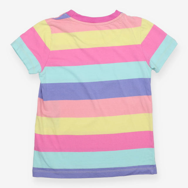 Tee SS Pink neck stripes