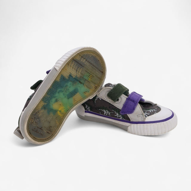 Trainers Purple and Khaki with Dinosaurs