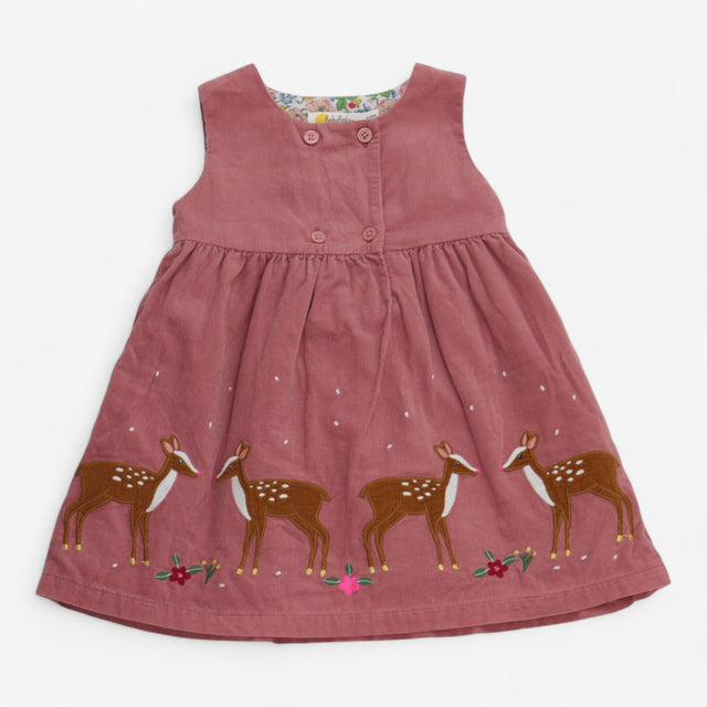 Dress Cord Dusky Pink with Buttons & Deer