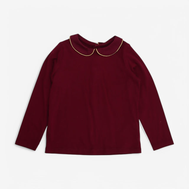 T-Shirt long sleeve collared with gold edging