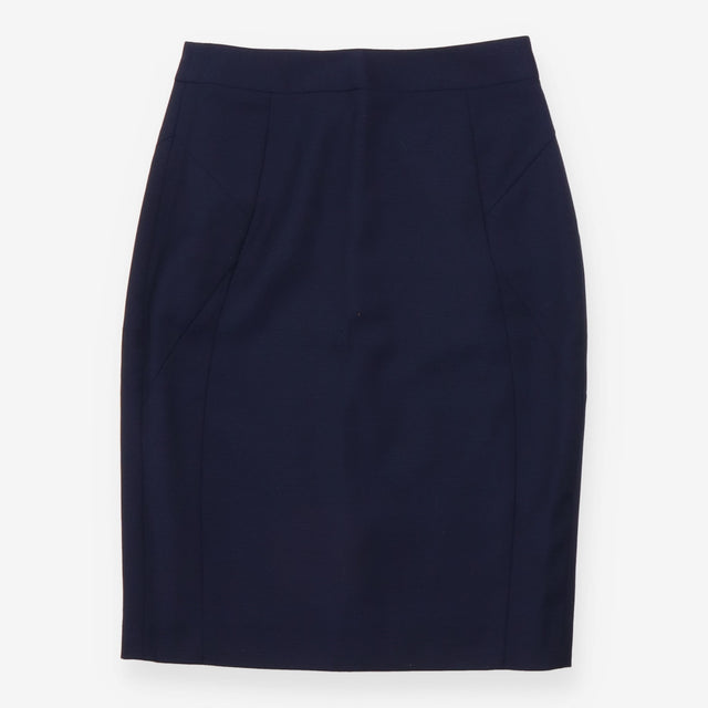 Navy Wool Blend Skirt Suit Blazer Pencil Skirt