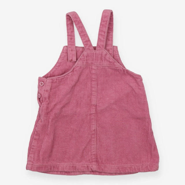Pinafore Dress Pink Cord Bunny Pocket