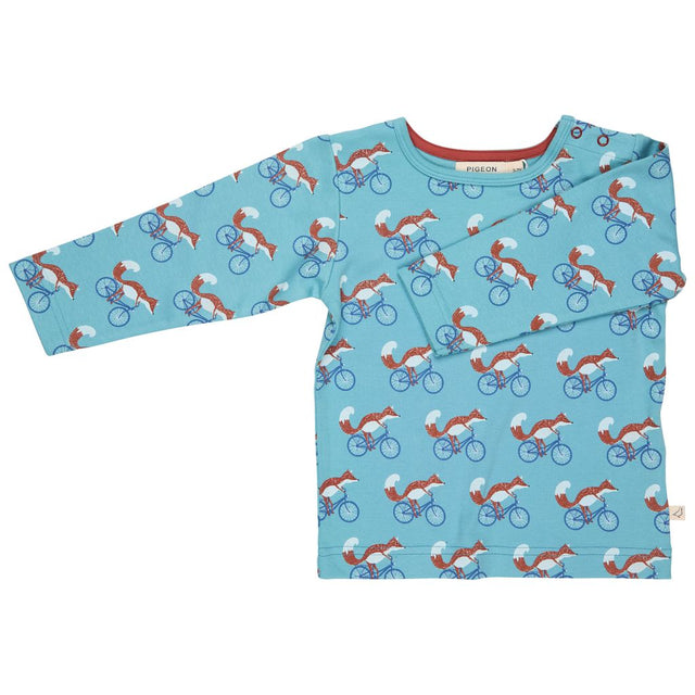 T-shirt cycling fox - turquoise