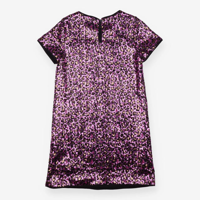 Dress pink sequin animal print SS