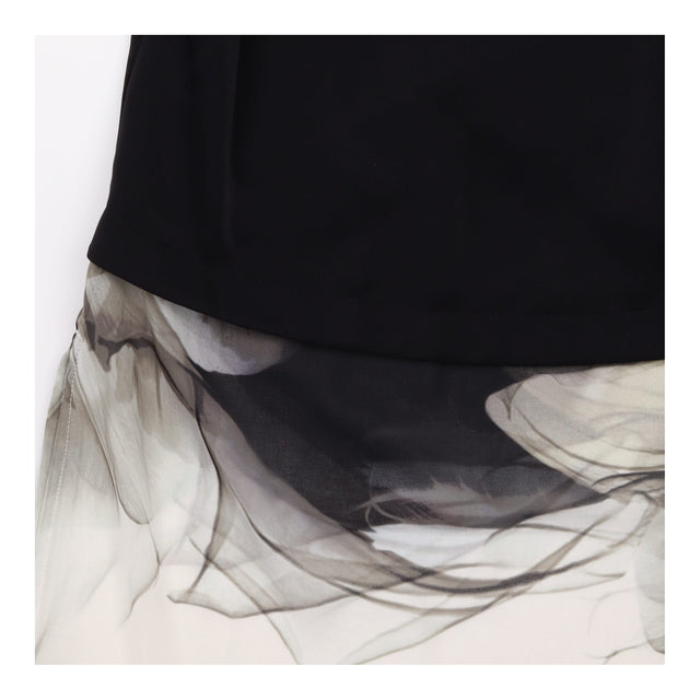 Tunic Black White Abstract Print Sleeveless Round