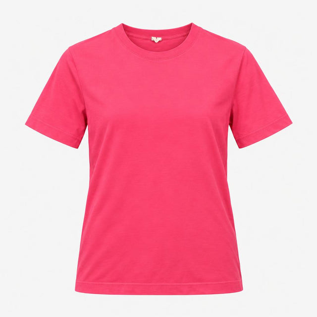 T-Shirt Bright Pink Crew Neck Short Sleeve Relaxed
