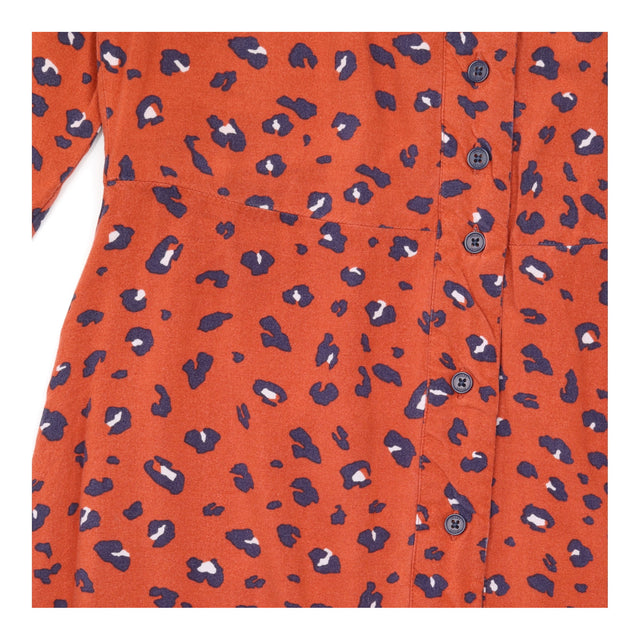 Rust Orange Leopard Print Button Front Max