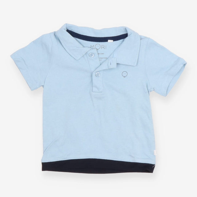 Tee SS collar blue navy edge