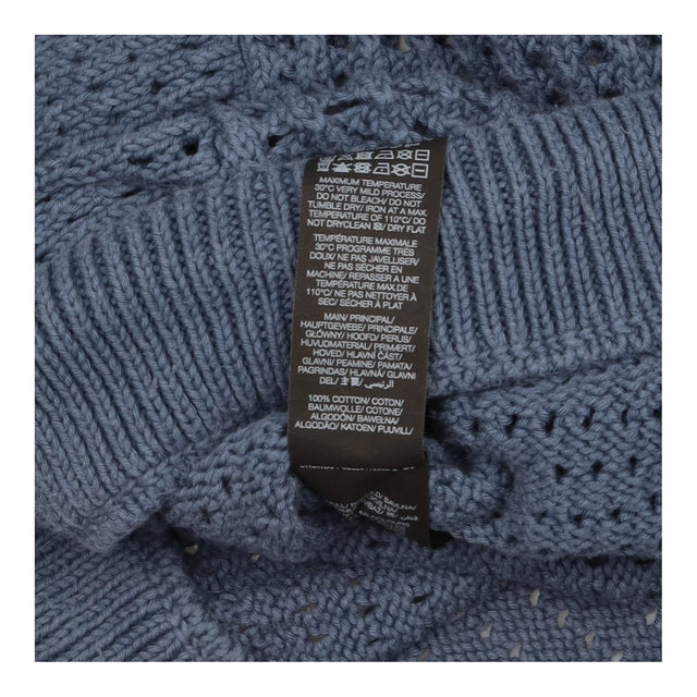 Jumper Blue Open Weave Cotton Drawcord Hem