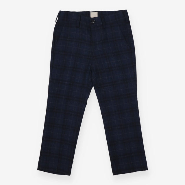 Blue checked woven trousers