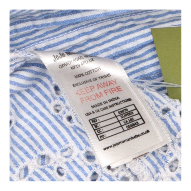 Blue White Stripe 100% Cotton Broderie Anglaise He