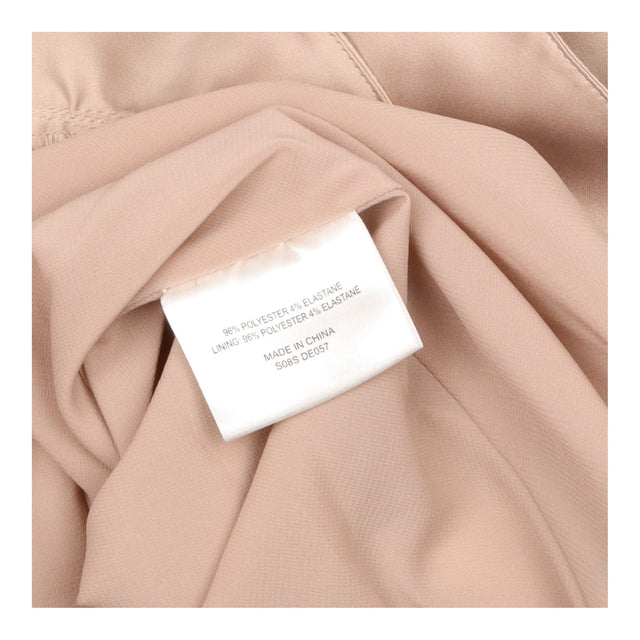 Midi Dress Nude Gold Ruffle Halterneck Fitted Occa