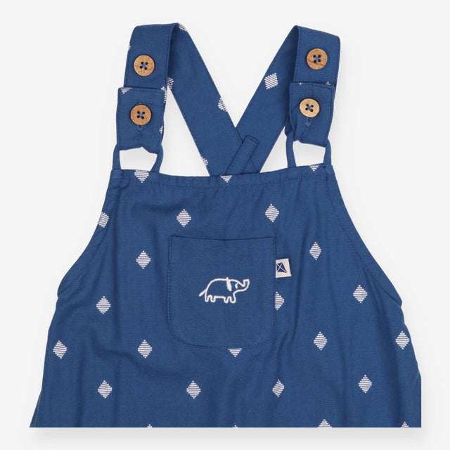 Dungarees blue diamonds elephant pocket