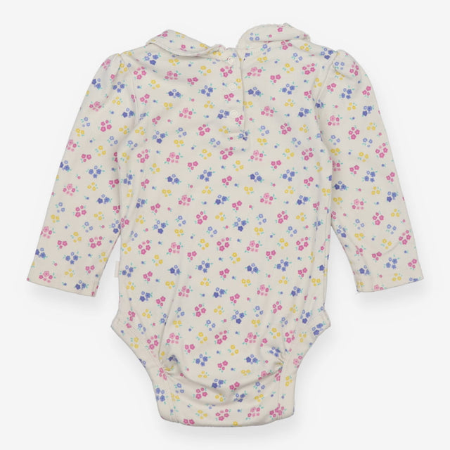 Cream Floral Bodysuit Long Sleeve