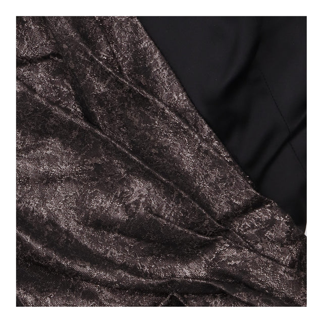 Mini Dress Black Metallic Satin Draped Overlay