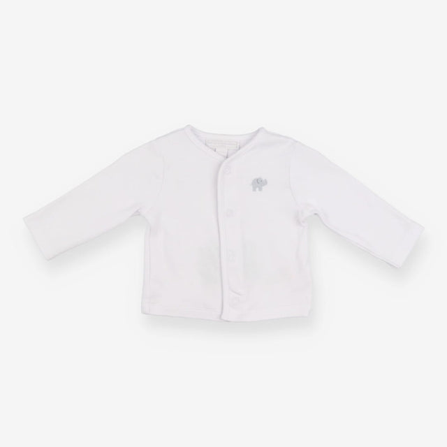 Cardigan jersey white small grey elephant