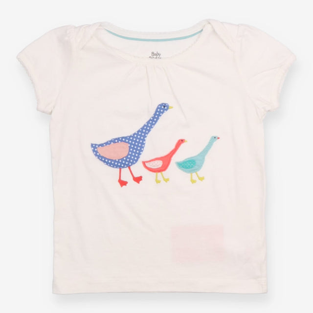 T-Shirt Short Sleeve White with Duck Appliques