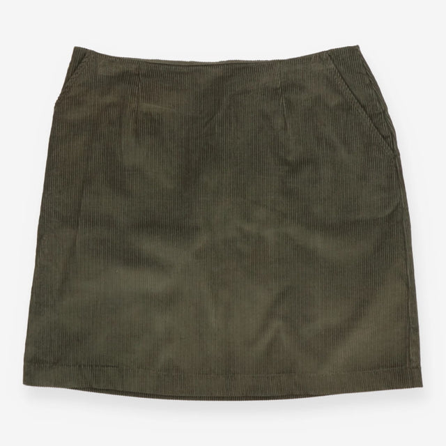 Skirt Khaki Corduroy A Line Cotton Above Knee