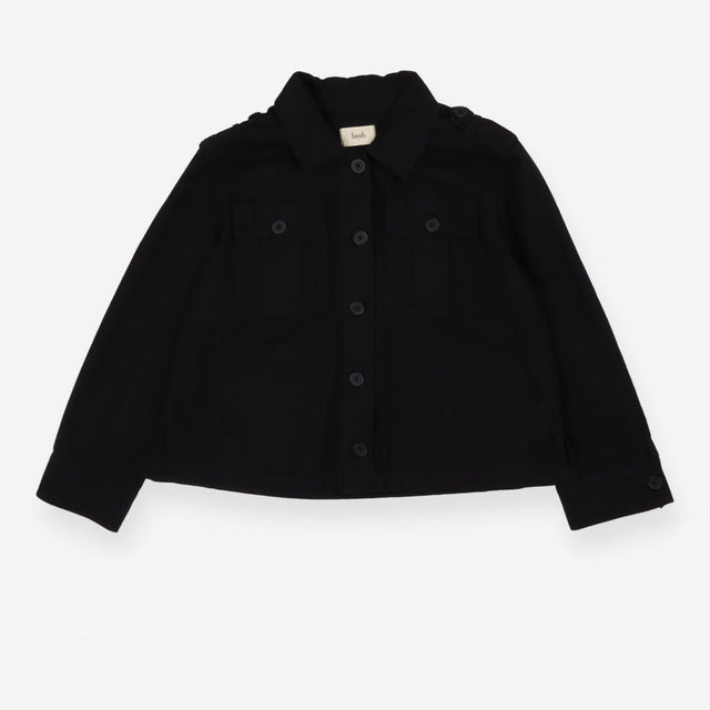 Black lightweight denim utility jacket