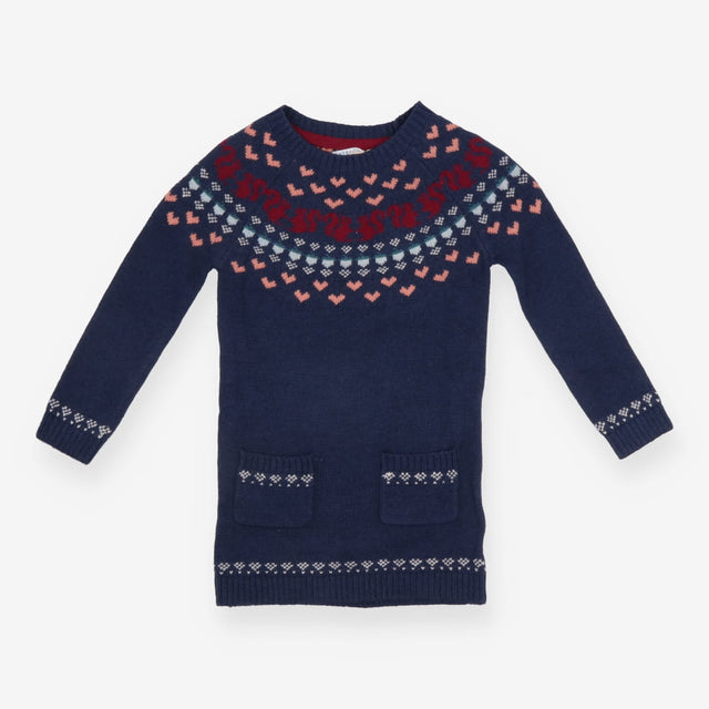 Navy fairisle knit dress squirrels