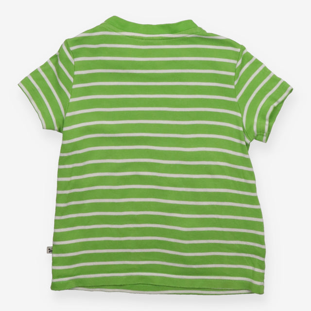 T-Shirt Green Striped Rainbow Tractor Applique