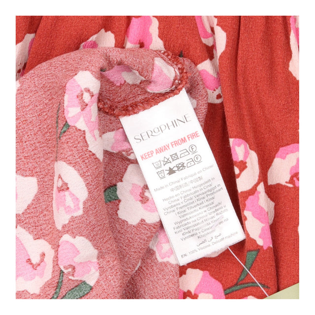 Maternity Dress Rust Pink Floral Long Sleeve Smock