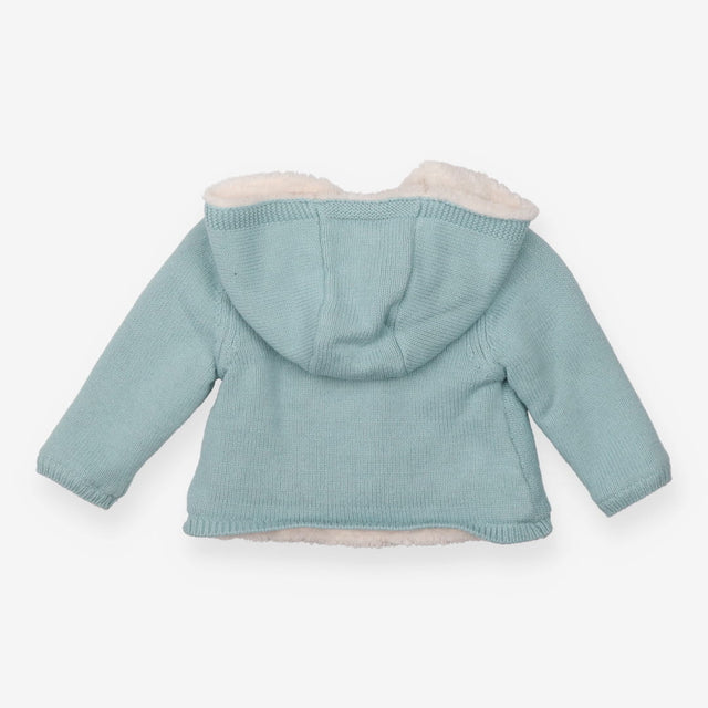 Cardigan Duck Egg Blue Fleece Lined